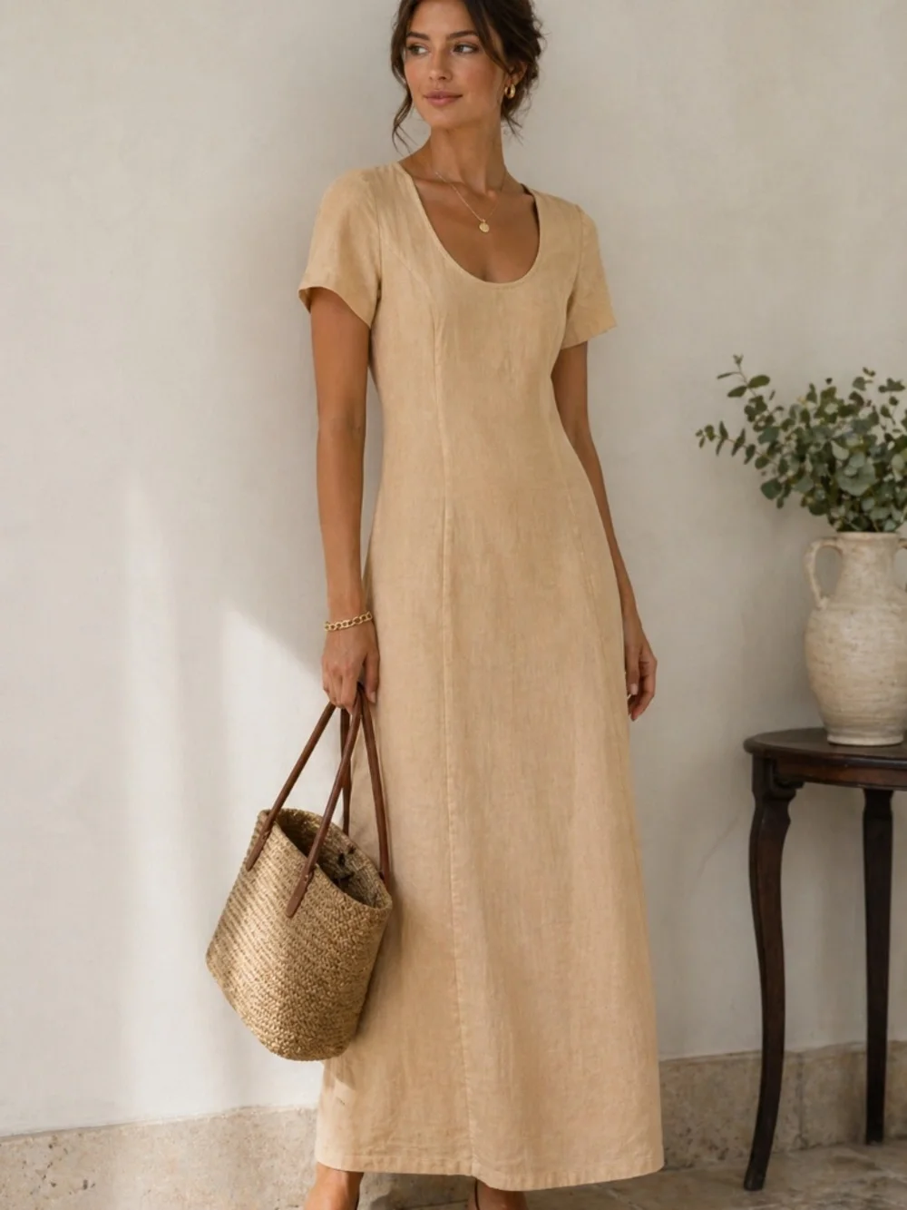 Club Monaco | Dresses | Club Monaco Long Midi Dress Size Linen Butter Yellow Cottage Core Luxury